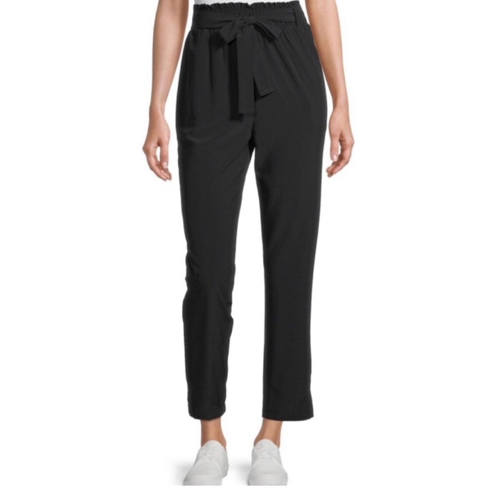 Women Black waist Tie Trousers